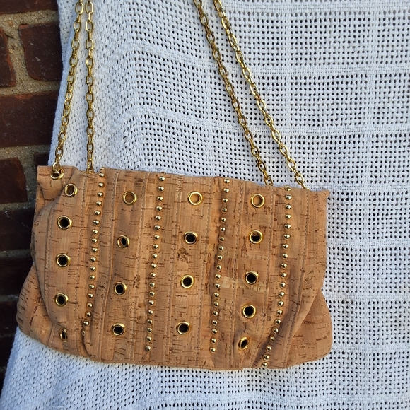 Natural Cork Marmi 80s shoulder flap bag - Picture 2 of 9